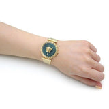 Versace Palazzo Empire Greca Green Dial Gold Mesh Bracelet Watch for Women - VEDV00819