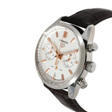 Tag Heuer Carrera Chronograph White Dial Brown Leather Strap Watch for Men - CBN2013.FC6483