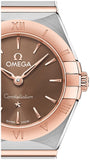 Omega Constellation Quartz Brown Dial Silver Steel Strap Watch for Women - 131.20.25.60.13.001