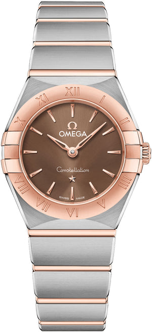 Omega Constellation Quartz Brown Dial Silver Steel Strap Watch for Women - 131.20.25.60.13.001