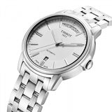 Tissot T Classic Automatic III Day Date White Dial Silver Steel Strap Watch for Men - T065.930.11.031.00