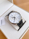 Calvin Klein Posh Silver Dial Black Leather Strap Watch for Men - K8Q371C6