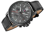 Tommy Hilfiger London Chronograph Grey Dial Black Leather Strap Watch for Men - 1791533