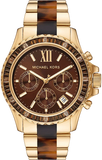 Michael Kors Everest Chronograph Brown Dial Two Tone Steel Strap Watch For Women - MK6973