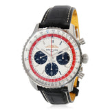 Breitling Navitimer B01 Chronograph 43 Boeing 747 White Dial Black Leather Strap Watch for Men - AB01383B1G1P1