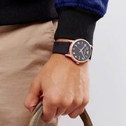 Emporio Armani Luigi Quartz Black Dial Black Rubber Strap Watch For Men - AR11097