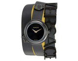 Versace V-Flare Quartz Black Dial Black Leather Strap Watch for Women - VEBN00518