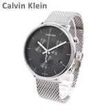 Calvin Klein High Noon Chronograph Black Dial Silver Mesh Bracelet Watch for Men - K8M27121