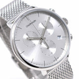 Calvin Klein High Noon Silver Dial Silver Mesh Bracelet Watch for Men - K8M27126