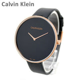 Calvin Klein Full Moon Black Dial Black Leather Strap Watch for Women - K8Y236C1