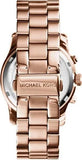 Michael Kors Runway Chronograph Turquoise Dial Rose Gold Steel Strap Watch For Women - MK6164