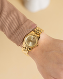 Michael Kors Lexington Analog Gold Dial Gold Steel Strap Watch for Women - MK4741