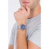 Calvin Klein High Noon Quartz Blue Dial Silver Mesh Bracelet Watch for Men - K8M2112N