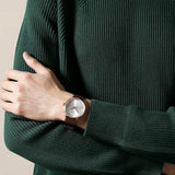 Calvin Klein Posh Silver Dial Brown Leather Strap Watch for Men - K8Q316G6