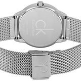 Calvin Klein Minimal Grey Dial Silver Mesh Bracelet Watch for Men - K3M52154