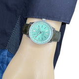 Breitling Navitimer Automatic 35 Green Dial Green Leather Strap Watch for Women - A17395361L1P1