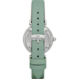 Emporio Armani Gianni T Bar Mother Of Pearl Blue Dial Blue Leather Strap Watch For Women - AR1959