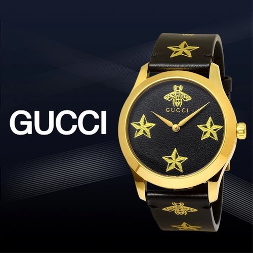 Gucci G Timeless Bee Motif Black Dial Black Leather Strap Watch Gucci G Timeless Bee Motif Black Dial Black Leather Strap Watch