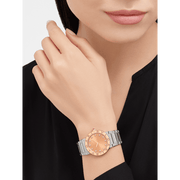 Bvlgari Bvlgari Bvlgari Resort Limited Edition Diamonds Gold Dial Silver Steel Strap Watch for Women - BVLGARI103682