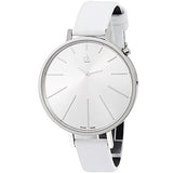 Calvin Klein Equal White Dial White Leather Strap Watch for Women - K3E231L6