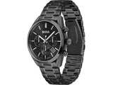 Hugo Boss Champion Black Dial Black Steel Strap Watch for Men - 1513960