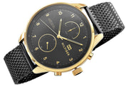 Tommy Hilfiger Chase Quartz Black Dial Black Mesh Bracelet Watch for Men - 1791580
