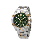 Fossil Garrett Chronograph Green Dial Two Tone Steel Strap Watch for Men - FS5622