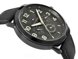 Tommy Hilfiger Briggs Black Dial Black Leather Strap Watch for Men - 1791426