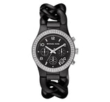 Michael Kors Ceramic Black Dial Black Steel Strap Watch for Women - MK5388