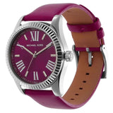 Michael Kors Lexington Quartz Fuchsia Dial Fuchsia Leather Strap Watch For Women - MK4749