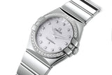 Omega Constellation Quartz Diamonds Silver Dial Silver Steel Strap Watch for Women - 123.15.27.60.55.004