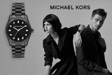 Michael Kors Lexington Lux Black Dial Black Steel Strap Watch For Women - MK7442