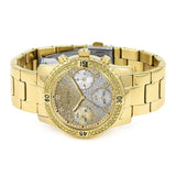 Guess Confetti Diamonds Silver Dial Gold Steel Strap Watch for Women - W0774L5