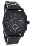 Fossil Machine Chronograph Black Dial Black Steel Strap Watch for Men - FS4552