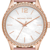 Michael Kors Layton Three-Hand White Dial Pink Leather Strap Watch for Women - MK2909