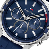 Tommy Hilfiger Mason Blue Dial Blue Rubber Strap Watch for Men - 1791791