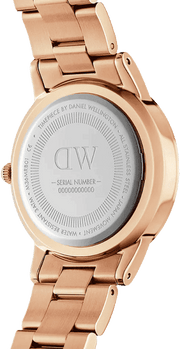 Daniel Wellington Iconic Link White Dial Rose Gold Steel Strap Watch For Women - DW00100209