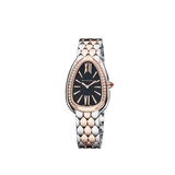 Bvlgari Serpenti Seduttori Diamonds Black Dial Two Tone Steel Strap Watch for Women - SERPENTI103450