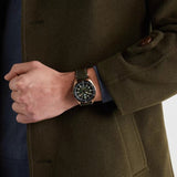 Jam Tangan Pria Tag Heuer Autavia Calibre 5 Automatic Olive Green Dial Green Leather Strap - WBE5190.FC8268