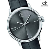 Calvin Klein Accent Black Dial Black Leather Strap Watch for Women  - K2Y2Y1C3