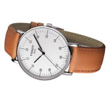 Tissot T Classic Everytime Jam Tangan Tali Kulit Coklat Dial Putih Besar Untuk Pria - T109.610.16.037.00