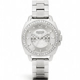 Coach Mini Boyfriend Diamonds Silver Dial Silver Steel Strap Watch for Women - 14501699