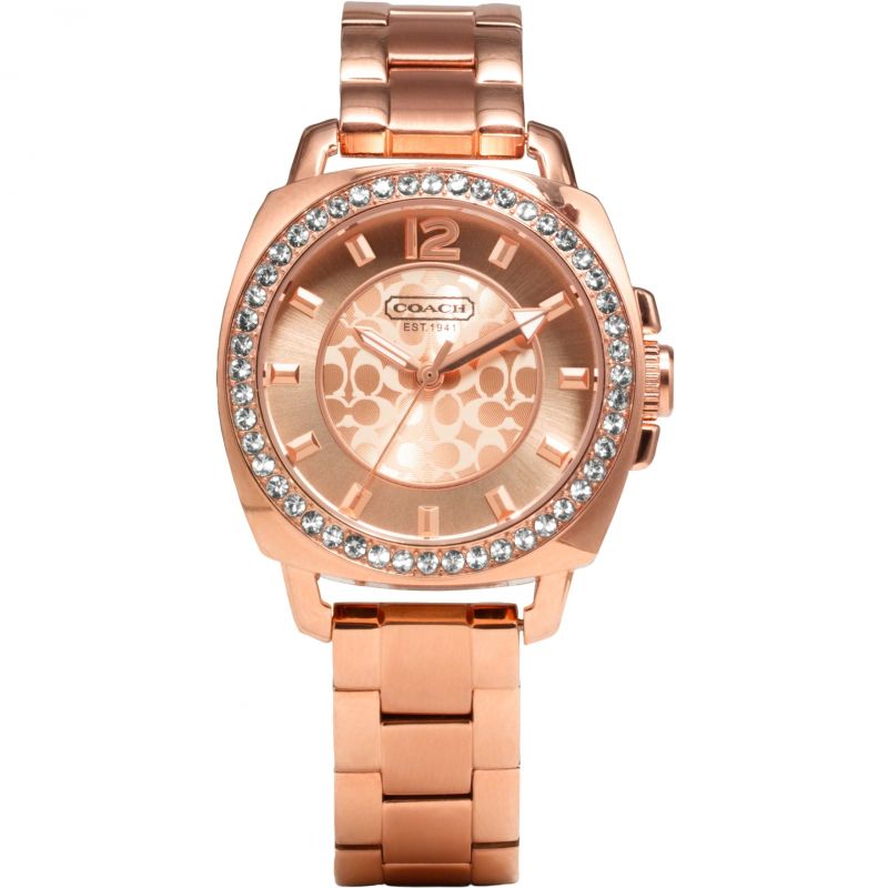 Coach Mini Boyfriend Rose Gold Dial Rose Gold Steel Strap Watch for Women - 14501701