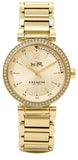 Coach Sport Diamonds Gold Dial Gold Steel Strap Watch for Women - 14502195