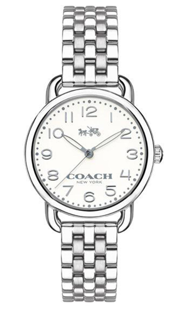 Coach Delancey White Dial Silver Steel Strap Watch for Women - 14502240
