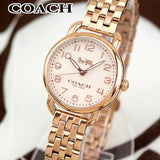 Coach Delancey White Dial Rose Gold Steel Strap Watch for Women - 14502242