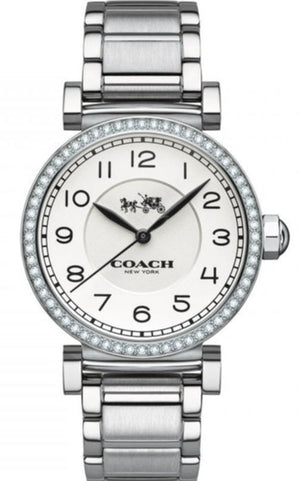 Coach Madison White Dial Silver Steel Strap Watch for Women - 14502396