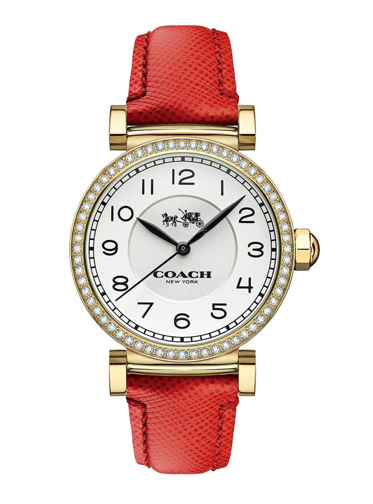 Coach Madison White Dial Red Leather Strap Watch for Women - 14502400