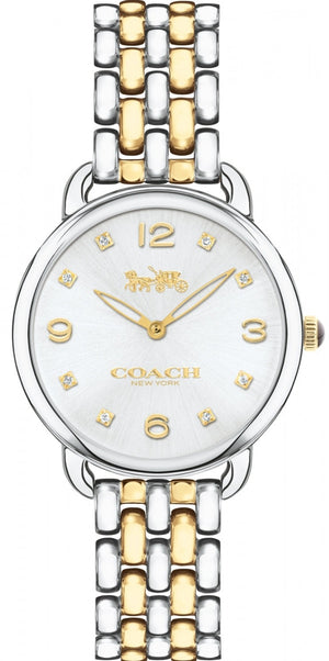 Coach Delancey Slim White Dial Two Tone Steel Strap Watch for Women - 14502784