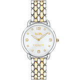 Coach Delancey Slim White Dial Two Tone Steel Strap Watch for Women - 14502784